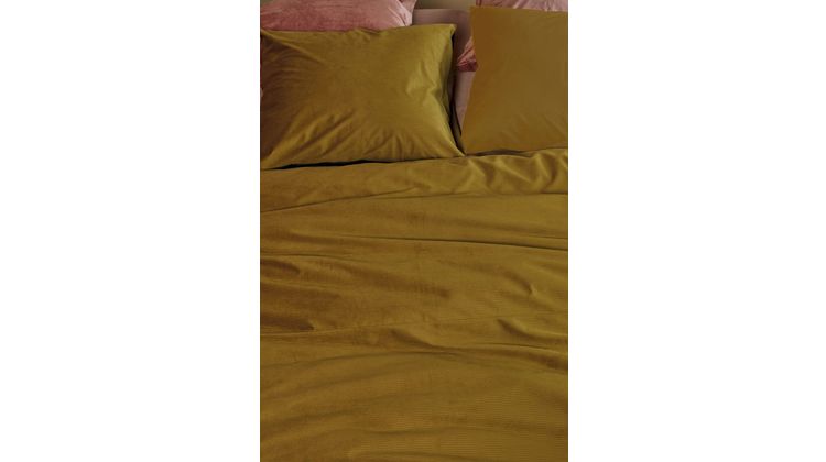At Home Cosy Corduroy Ochre Dekbedovertrek
