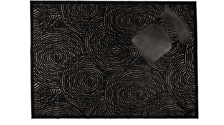 Dutchbone Dots Pure Black Vloerkleed
