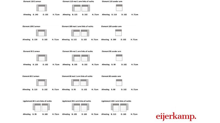 Eijerkamp Collectie Nisa Elementenbank