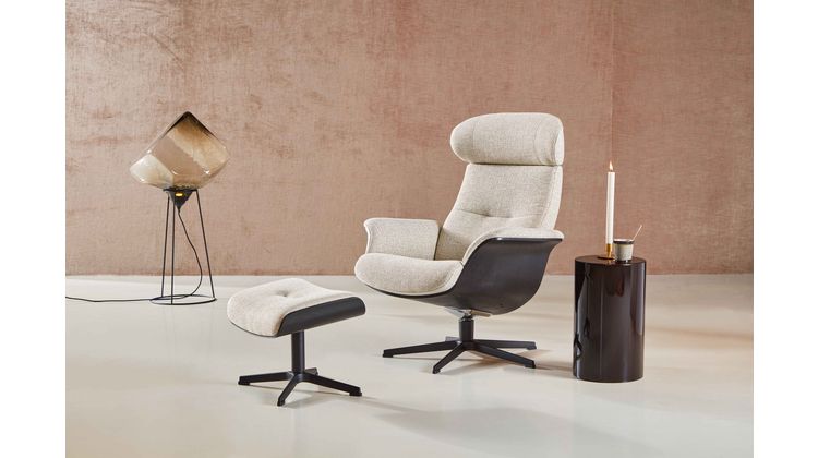 Eijerkamp Collectie Time-Out Beige Relaxfauteuil + Hocker