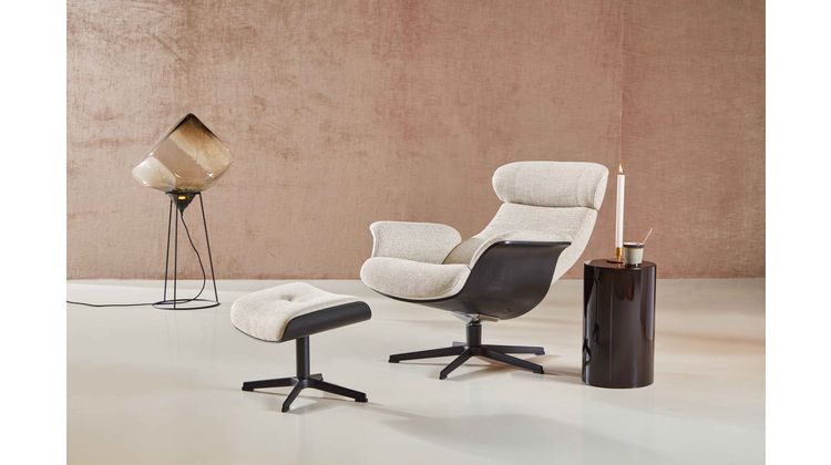 Eijerkamp Collectie Time-Out Beige Relaxfauteuil + Hocker