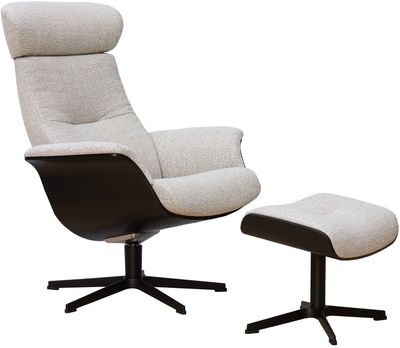 Time-Out Beige Relaxfauteuil + Hocker