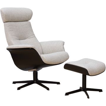 Eijerkamp Collectie Time-Out Beige Relaxfauteuil + Hocker