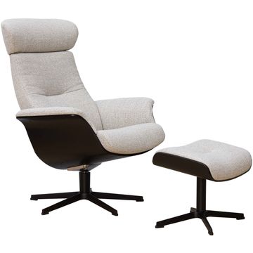 Eijerkamp Collectie Time-Out Beige Relaxfauteuil + Hocker