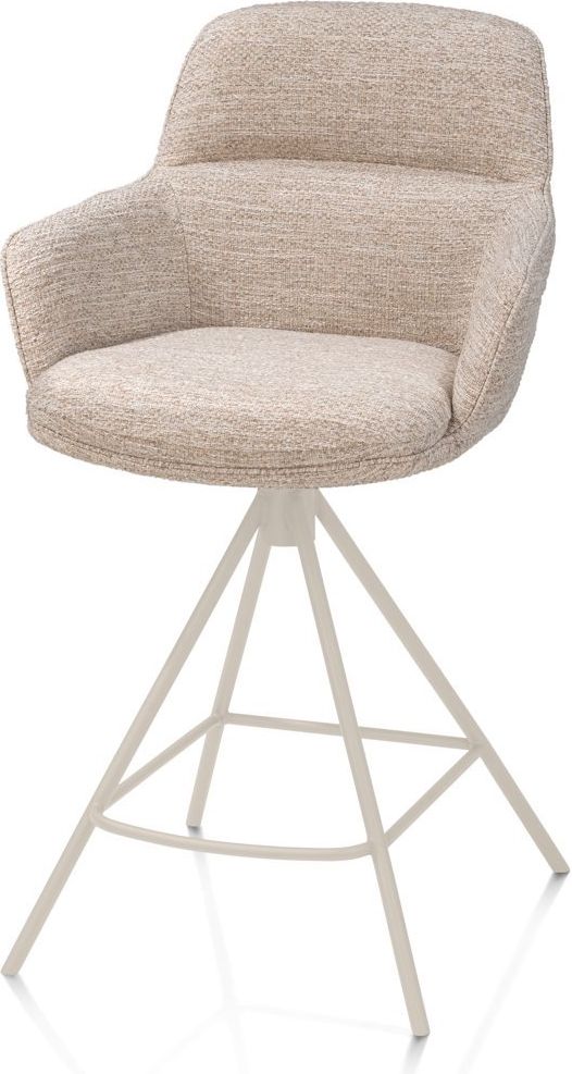 Henders en Hazel Mateo Creme Poten Barstoel