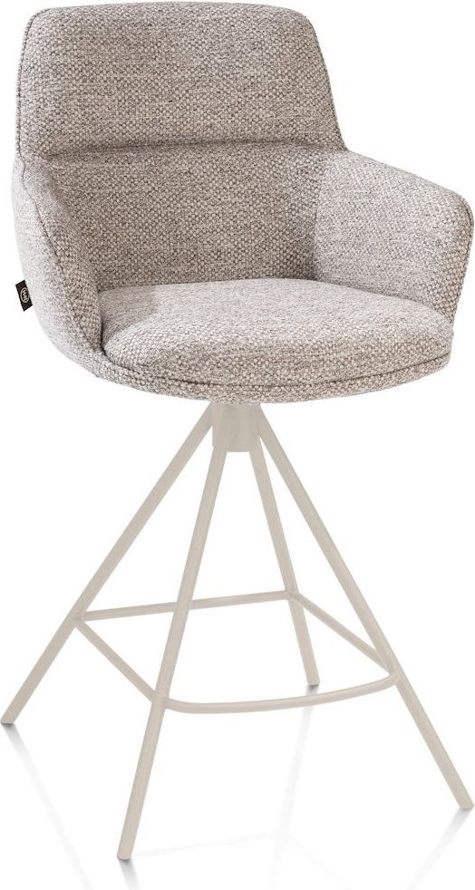 Henders en Hazel Mateo Creme Poten Barstoel