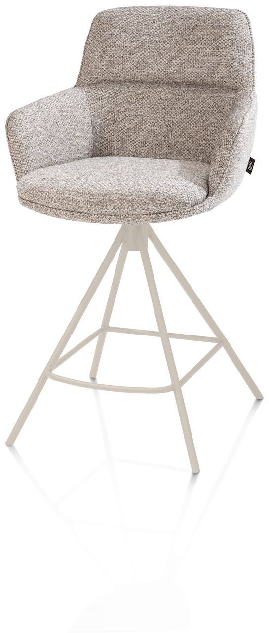 Henders en Hazel Mateo Creme Poten Barstoel