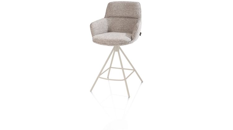 Henders en Hazel Mateo Creme Poten Barstoel