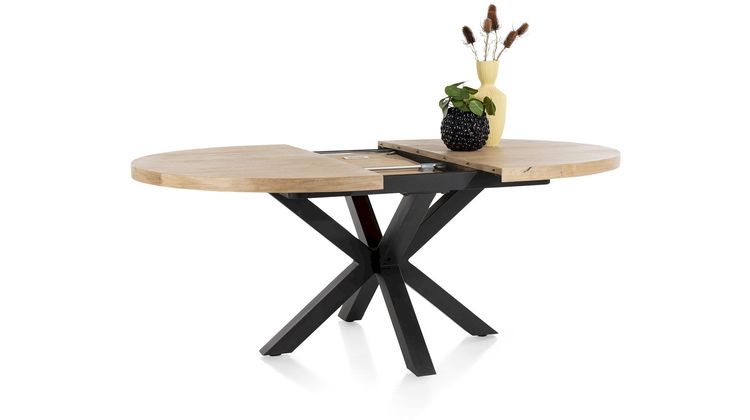 Henders en Hazel Metalox Rond Uitschuiftafel