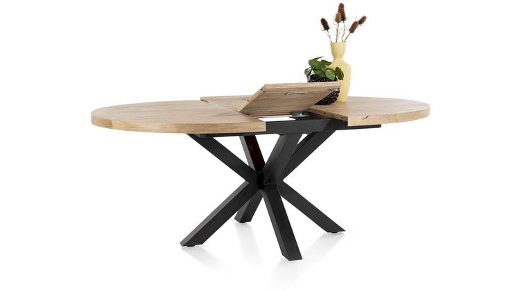 Henders en Hazel Metalox Rond Uitschuiftafel