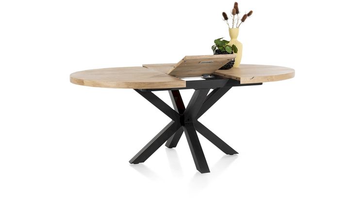 Henders en Hazel Metalox Rond Uitschuiftafel