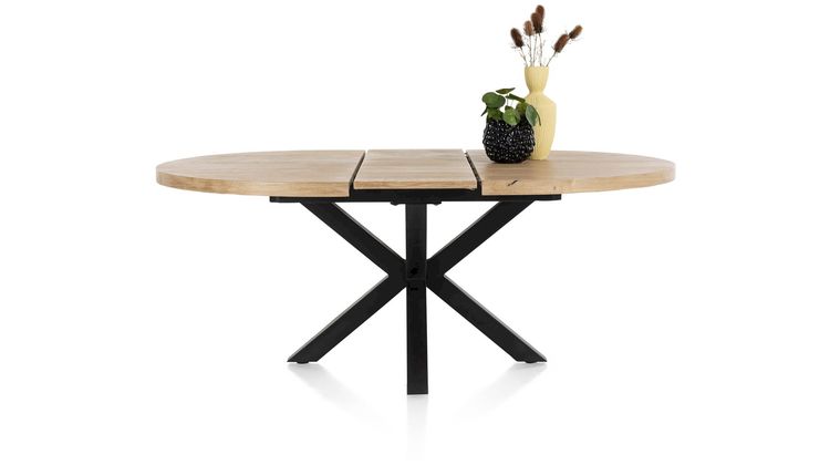 Henders en Hazel Metalox Rond Uitschuiftafel