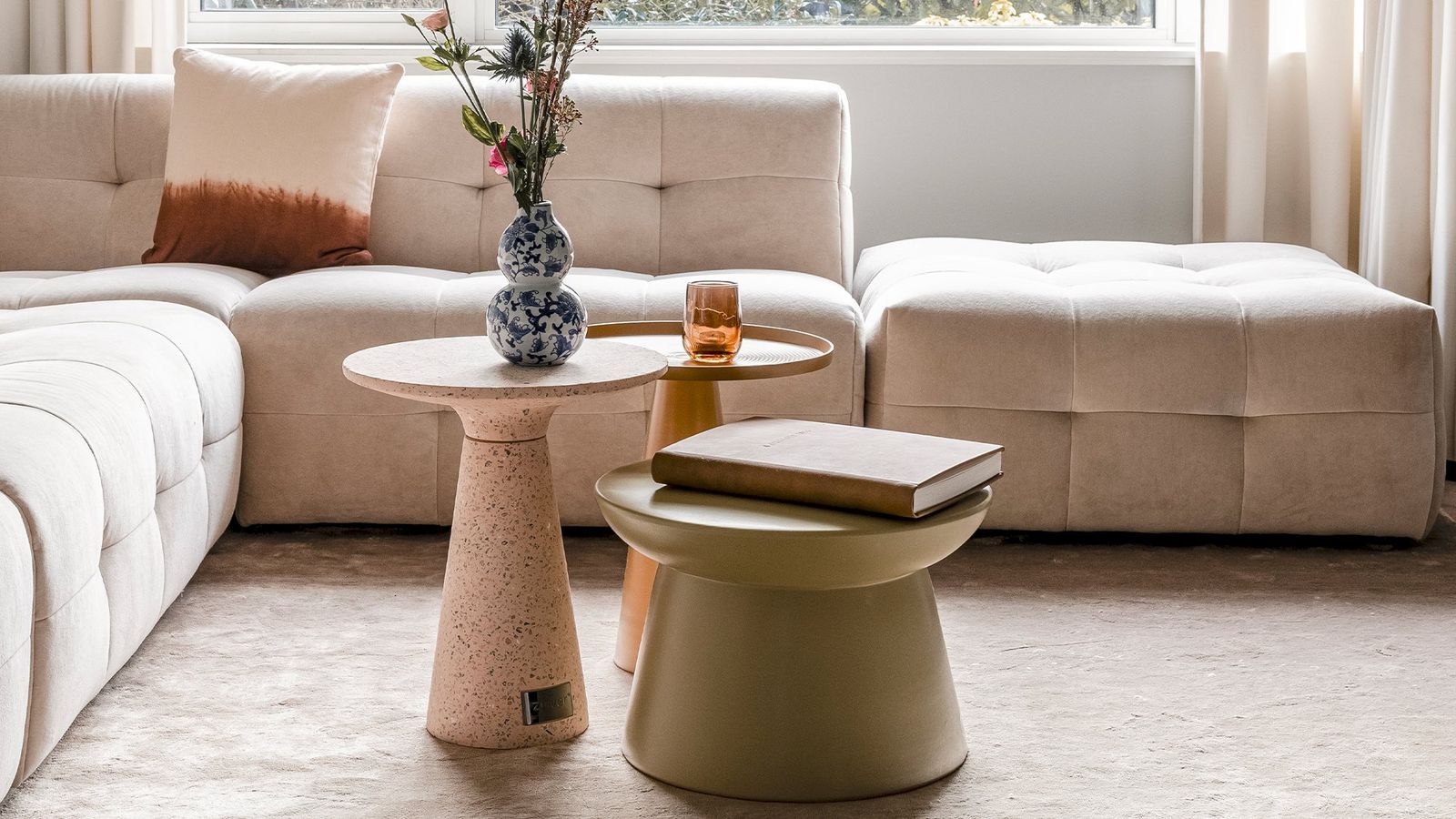 HKLIVING Earthenware XL Bijzettafel
