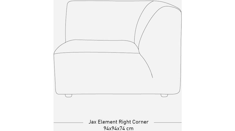 HKLIVING Jax 1-zits met arm rechts Elementenbank