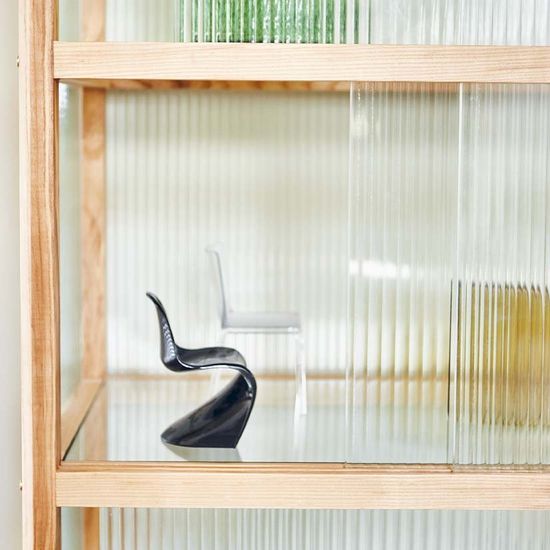 HKliving Ribbed Glass Vitrinekast