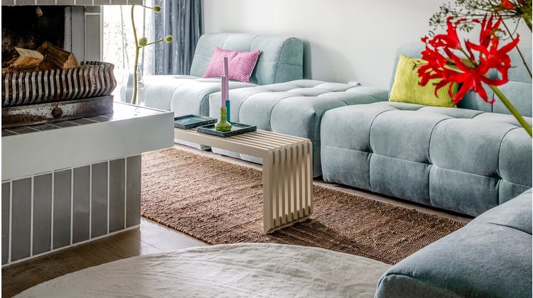 HKLIVING Slatted L Bank