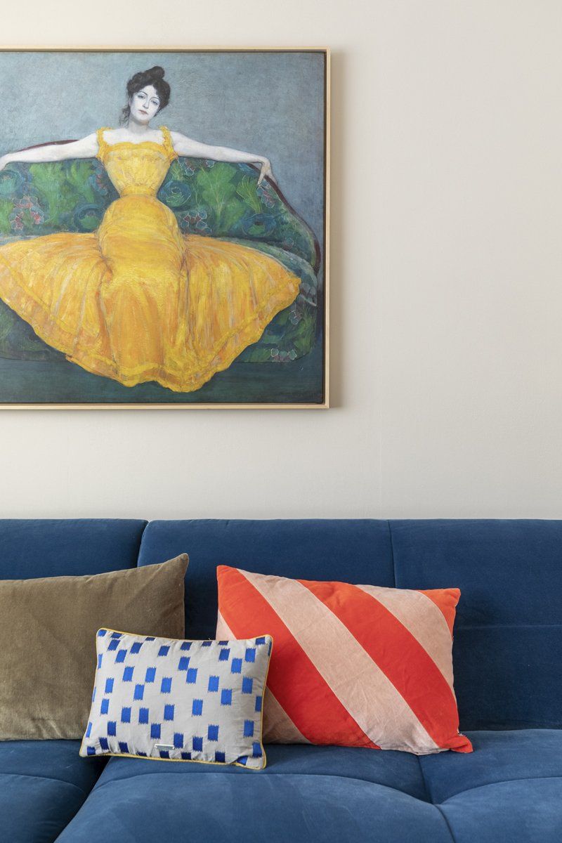 HKLIVING Striped Velvet Koraal Sierkussen