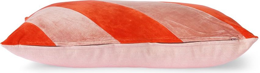 HKLIVING Striped Velvet Koraal Sierkussen