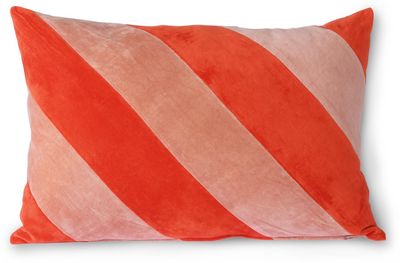 Striped Velvet Koraal Koraal Sierkussen