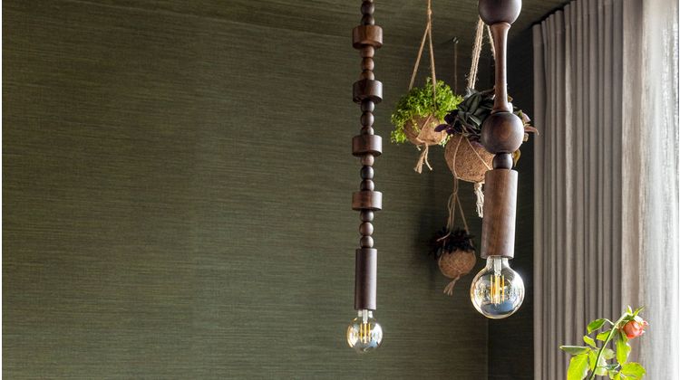 Household Hardware Wooden Beads Hanglamp
