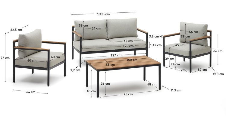 Kave Home Aiguafreda Loungeset