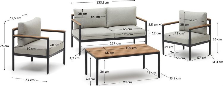 Kave Home Aiguafreda Loungeset