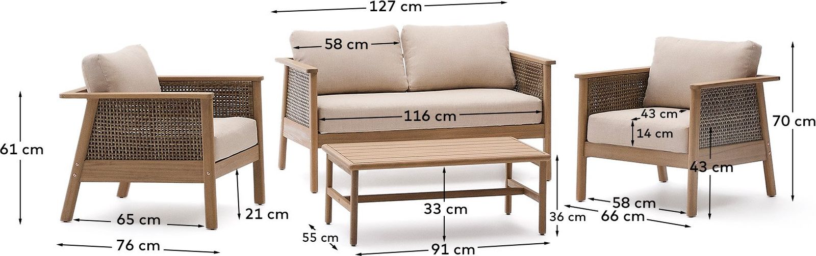 Kave Home Alabe Loungeset