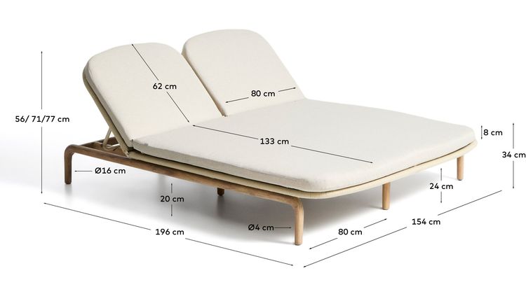 Kave Home Alipa 2-persoons Ligstoel