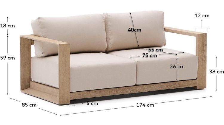Kave Home Ambra 2-Zitsbank