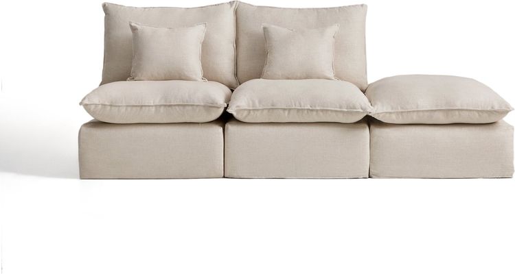 Kave Home Anarela 2-Zitsbank + Hocker