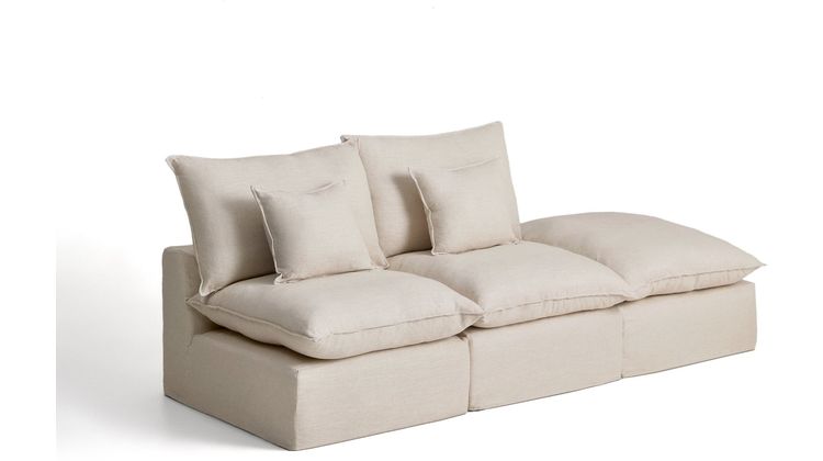 Kave Home Anarela 2-Zitsbank + Hocker