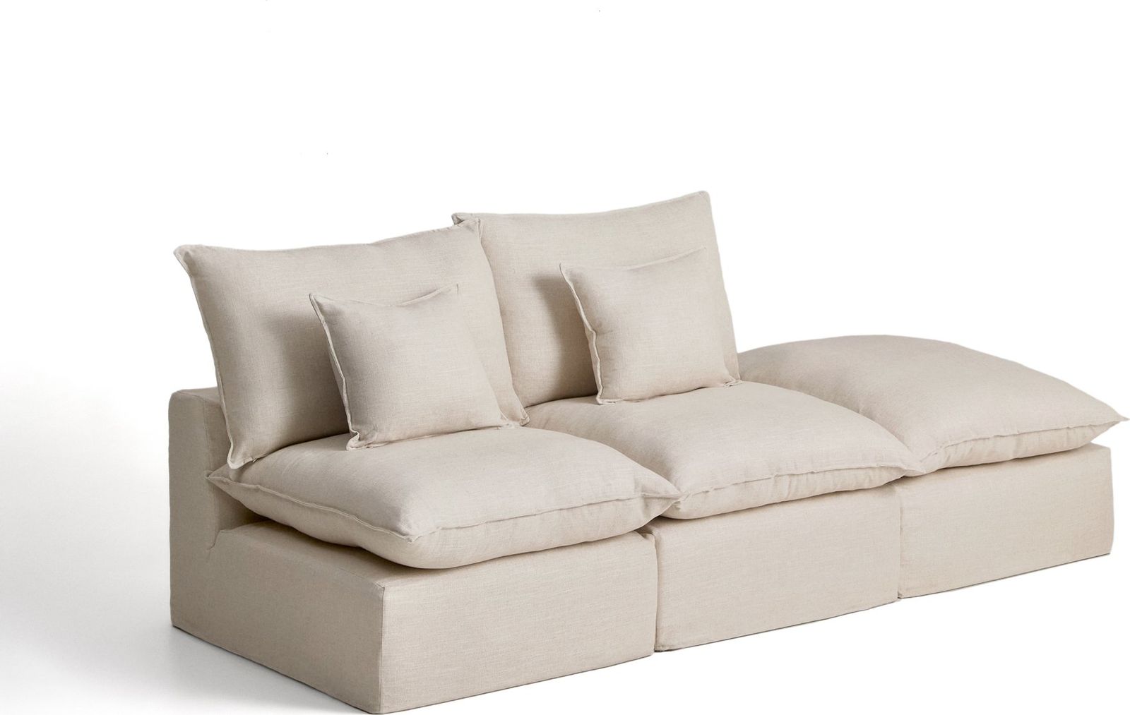 Kave Home Anarela 2-Zitsbank + Hocker