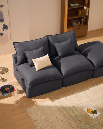 Kave Home Anarela 2-Zitsbank + Hocker
