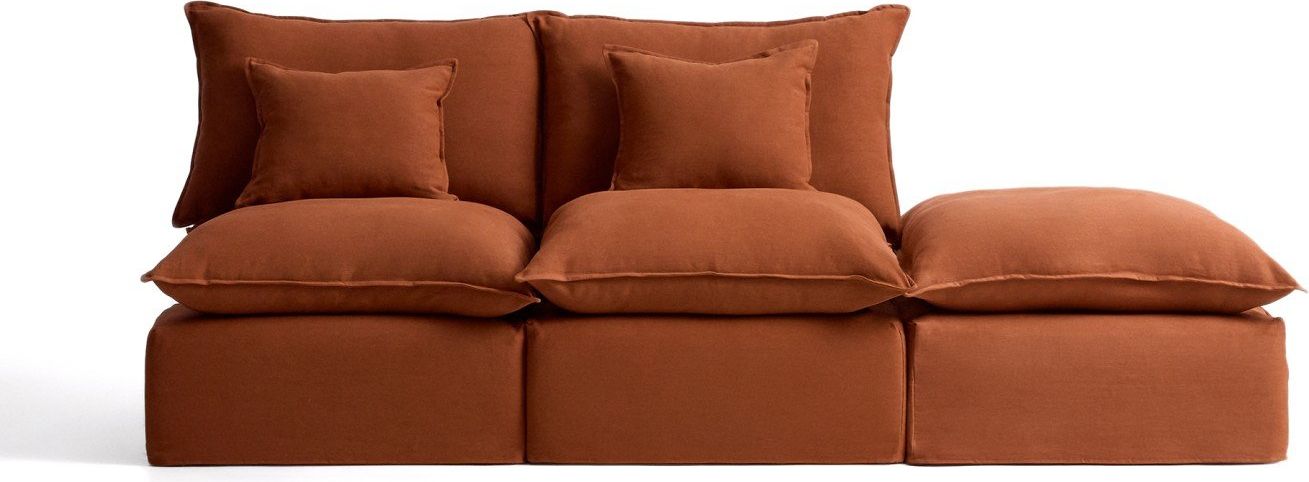 Kave Home Anarela 2-Zitsbank + Hocker