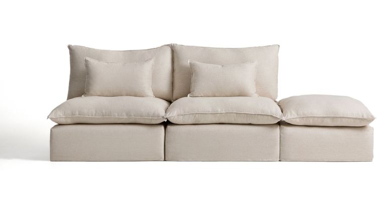 Kave Home Anarela 3-Zitsbank + Hocker