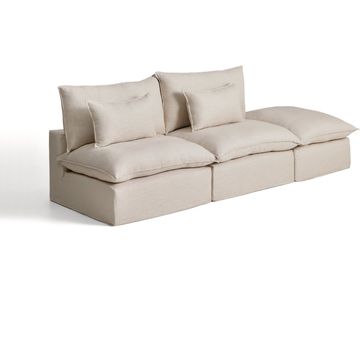 Kave Home Anarela 3-Zitsbank + Hocker