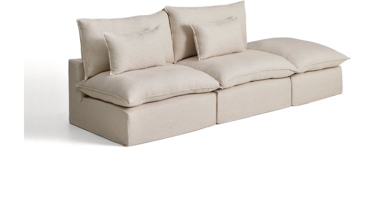 Kave Home Anarela 3-Zitsbank + Hocker