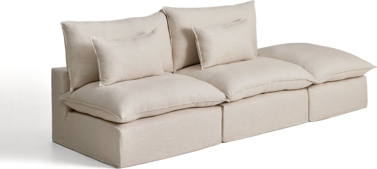Kave Home Anarela 3-Zitsbank + Hocker