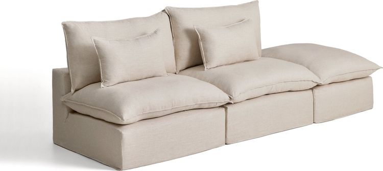 Kave Home Anarela 3-Zitsbank + Hocker