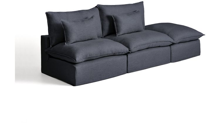 Kave Home Anarela 3-Zitsbank + Hocker