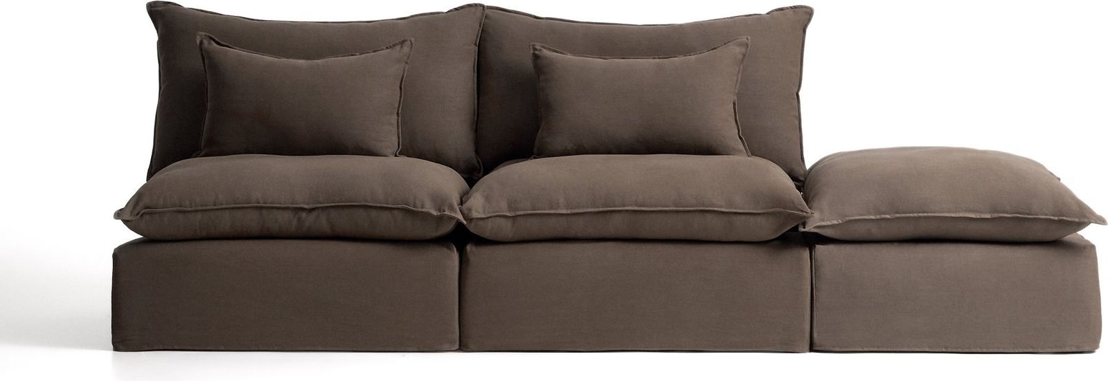 Kave Home Anarela 3-Zitsbank + Hocker