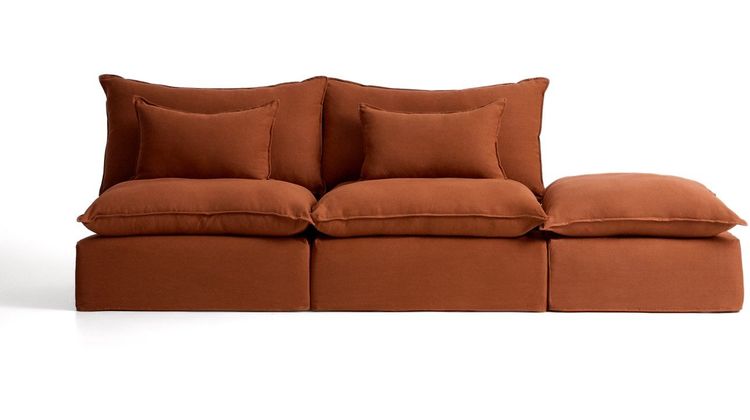 Kave Home Anarela 3-Zitsbank + Hocker