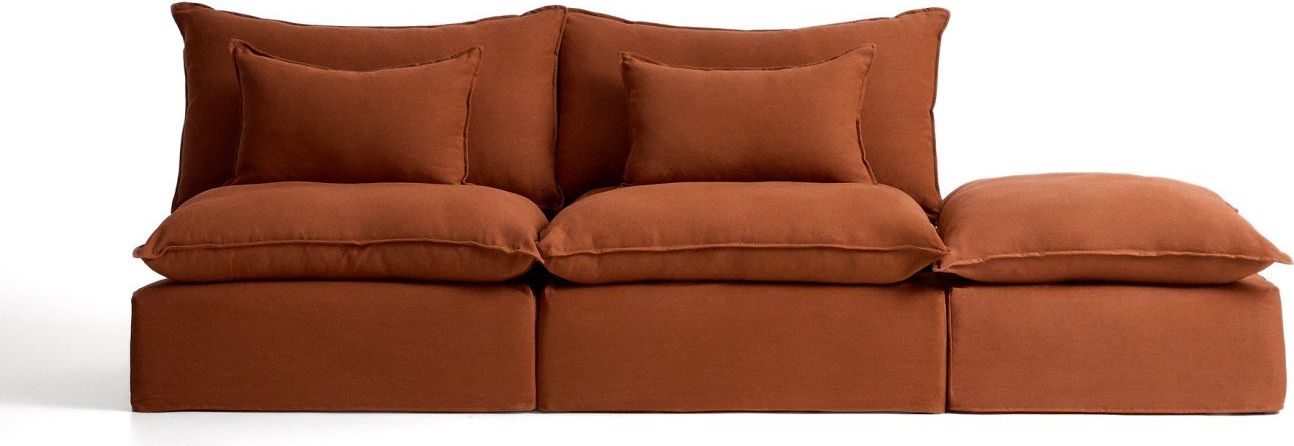 Kave Home Anarela 3-Zitsbank + Hocker