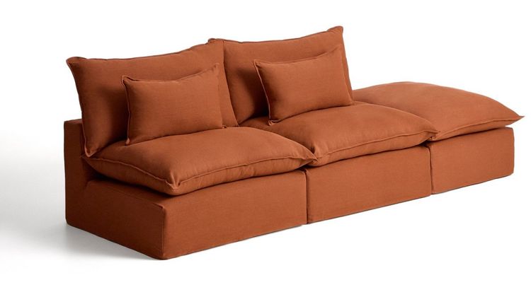 Kave Home Anarela 3-Zitsbank + Hocker