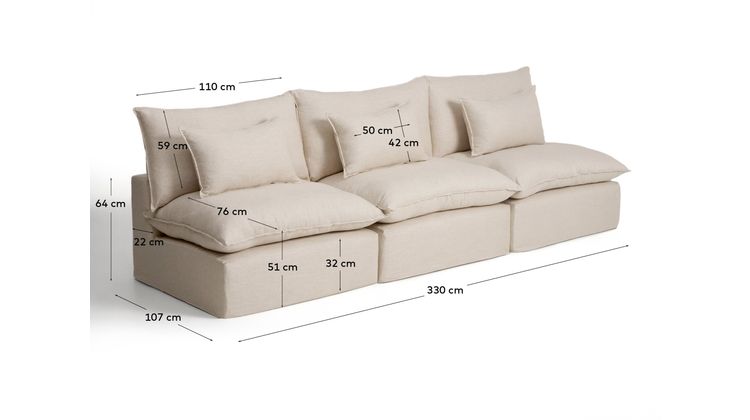 Kave Home Anarela 5-Zits Elementenbank