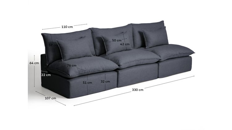 Kave Home Anarela 5-Zits Elementenbank
