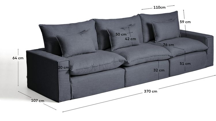 Kave Home Anarela 5-Zits Elementenbank
