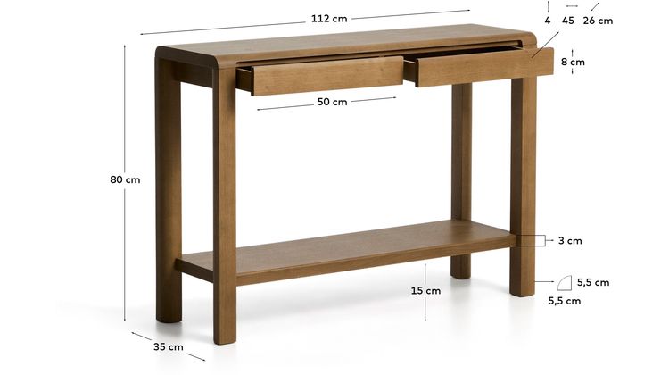 Kave Home Arelida Wandtafel