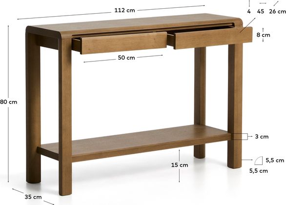 Kave Home Arelida Wandtafel
