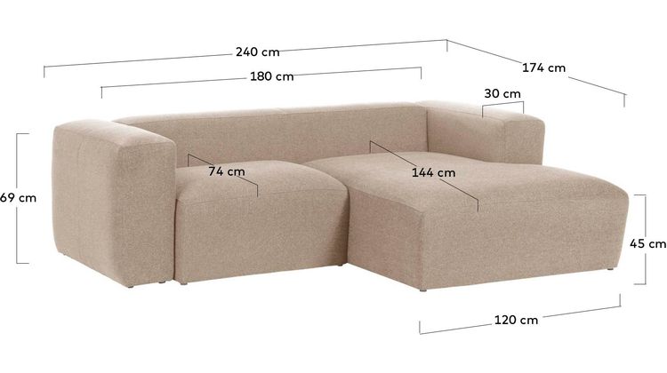 Kave Home Blok 2-Zits Hoekbank